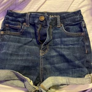 American Eagle dark wash denim shorts